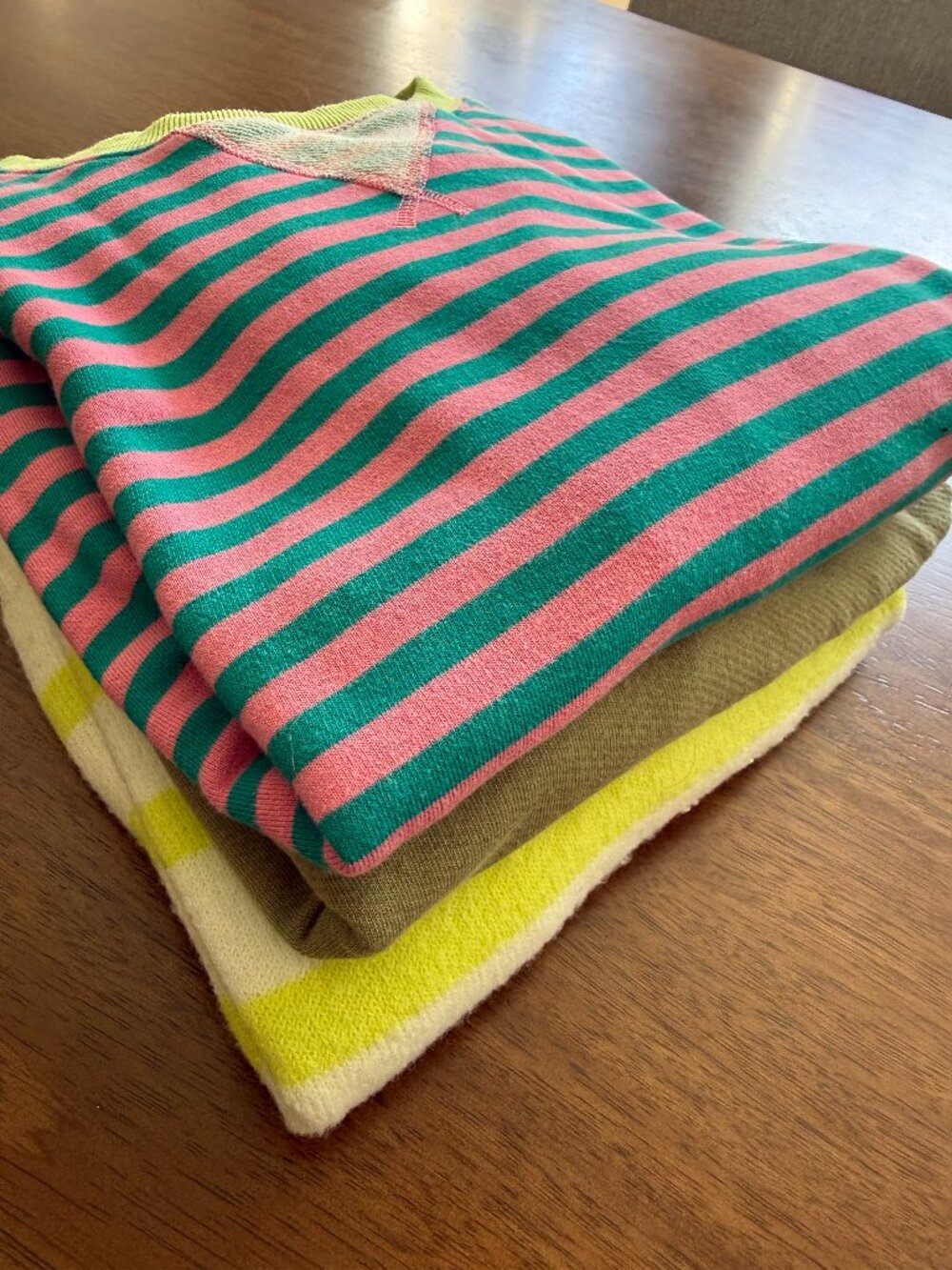 Womens Sweater Sweatshirt Lot 3 Medium Colorful Striped Preppy Coastal College